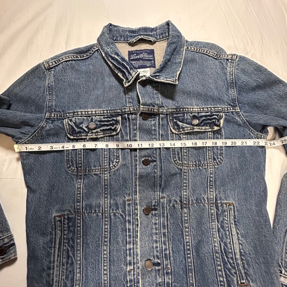 Levi Strauss Signature Mens Anime Custom Denim Jacket Blue Sharingan Killua L - Picture 3 of 8